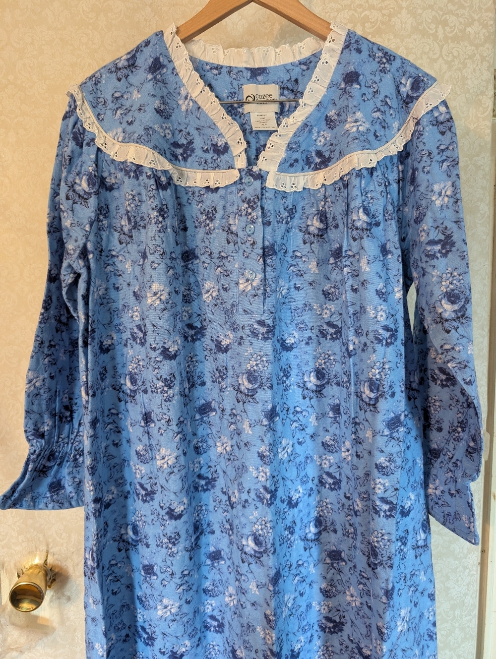 Cozee Corner Sz.XLP 100% Cotton Nightgown Blue - Picture 3 of 16